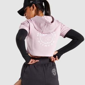 Gymshark Legacy Cropped Short Sleeve Hoodie in Pink